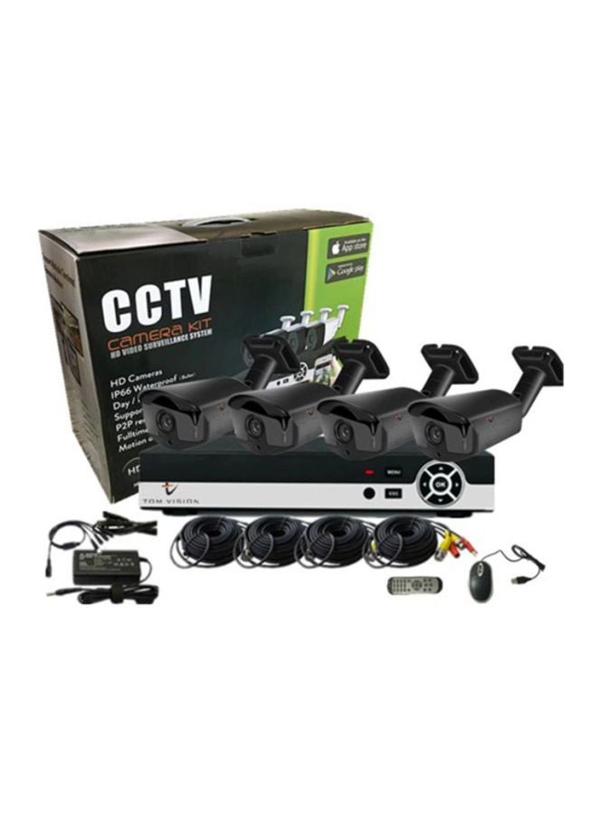 MaxsrGroup 4CH 1080N AHD DVR + 1080P Bullet Camera - 4PCS + Hard Disk - 1TB