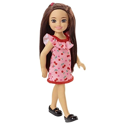 Chelsea Doll - 6-inch Brunette Ruffled Cherry-Print Dress Ages 3+