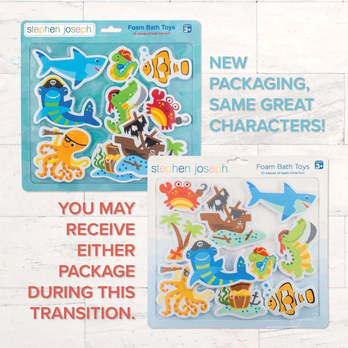 Foam Bath Toy - 10pcs Shark Blue