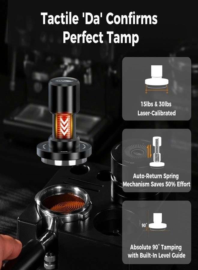 V6 Impact Espresso Tamper - 58.35MM 15lb/30lb Interchangeable Springs