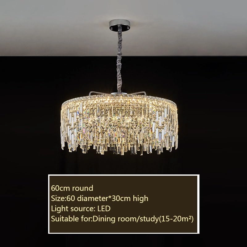 Simple light luxury crystal chandelier - 60cm LED K9 crystal