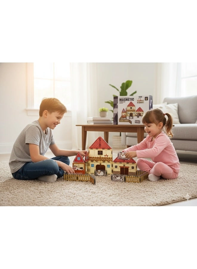 Magnetic Building Tiles Farm House Set - Farm 29 pcs