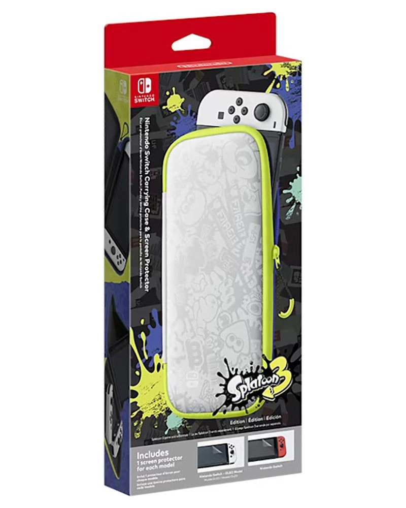 Nintendo carrying case - Splatoon 3 Edition + screen protector - OLED Model + screen protector