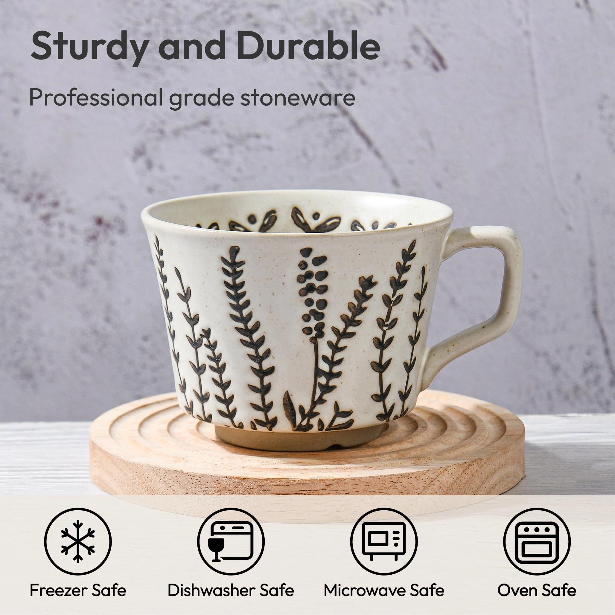 Floral Reusable Cup - 4 pcs - Butterfly Grass Ivy and Leaf