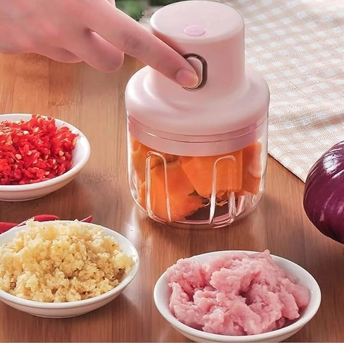 Mini Electric Food Chopper - 250ML USB Rechargeable