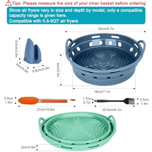 Silicone Air Fryer Liners - 2-Pack