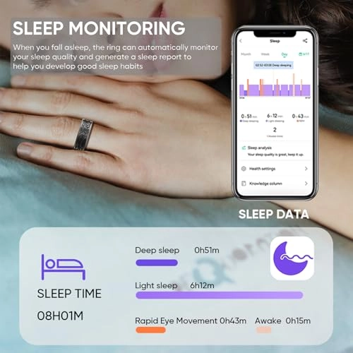 Smart Ring - Heart Rate Monitor Sleep Monitor Carbon Fiber