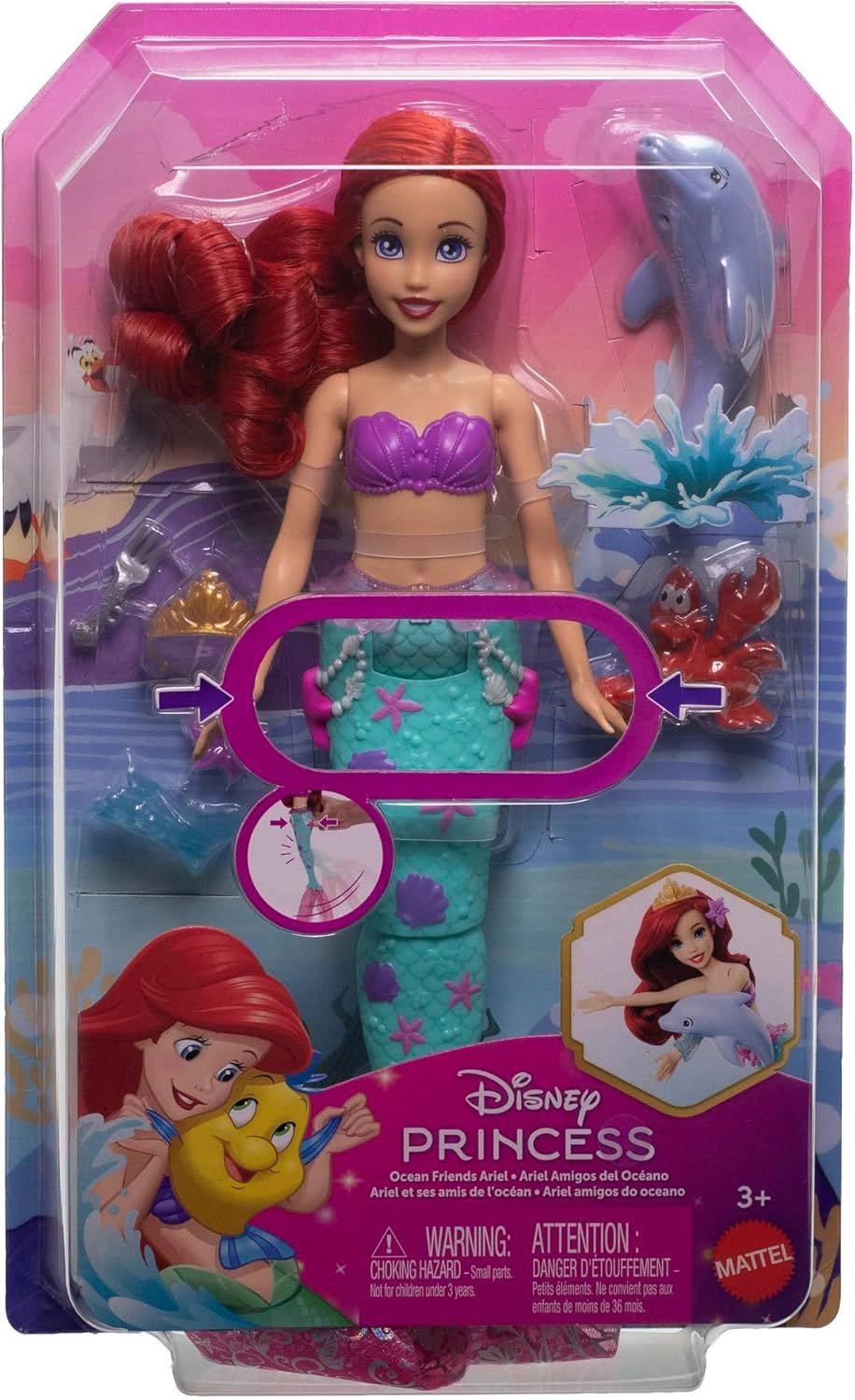 Ariel Doll - Mermaid + Sebastian Figure Ages 3+