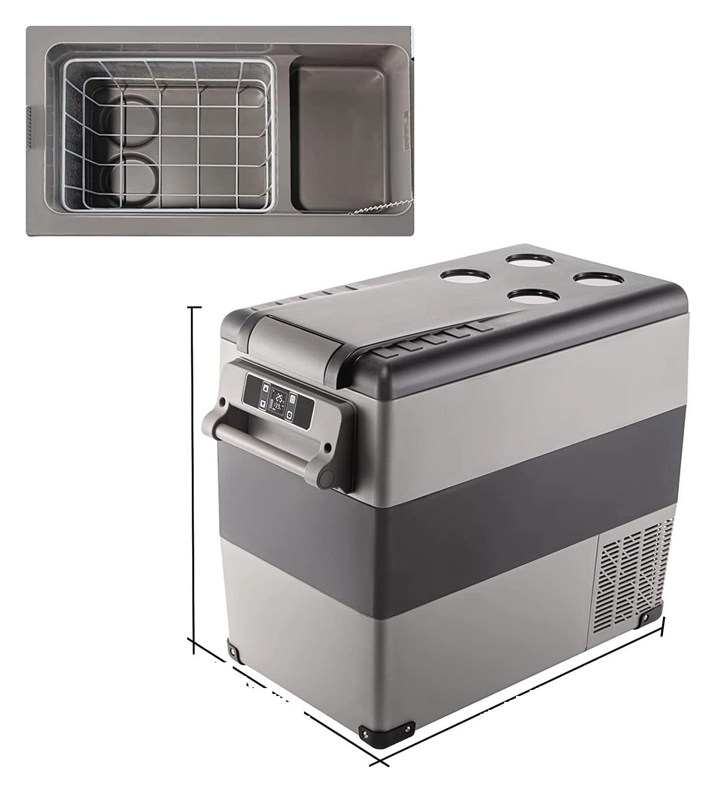 KANL3MYTS Upgrade Portable Dual Zone Compressor Car Refrigerator - 55L