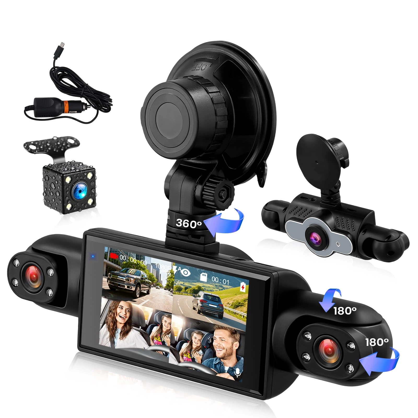 GOHHDL 4 Channel Dash Cam - 1080P