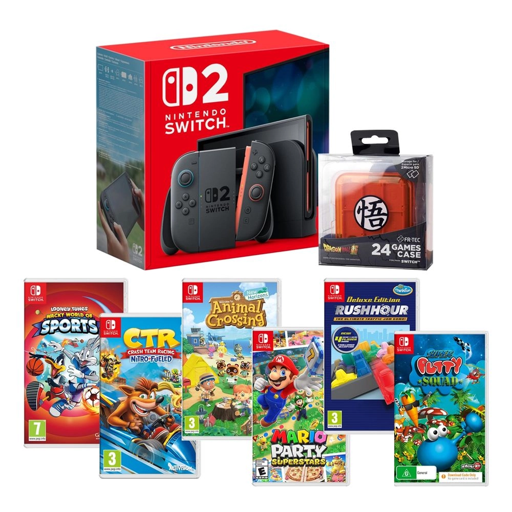 Nintendo Switch 2 + Mario Kart World + Sonic Colours Ultimate + Shushi Bar Express + Dragon Quest Treasures + Case
