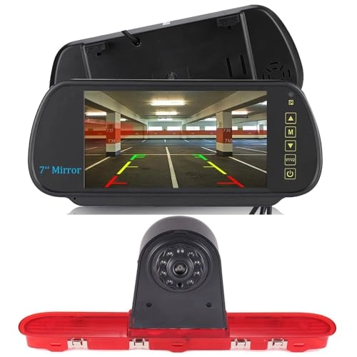 Brake Light Reversing Camera + Rear View Mirror Monitor - Night vision 628 x 586 pixels