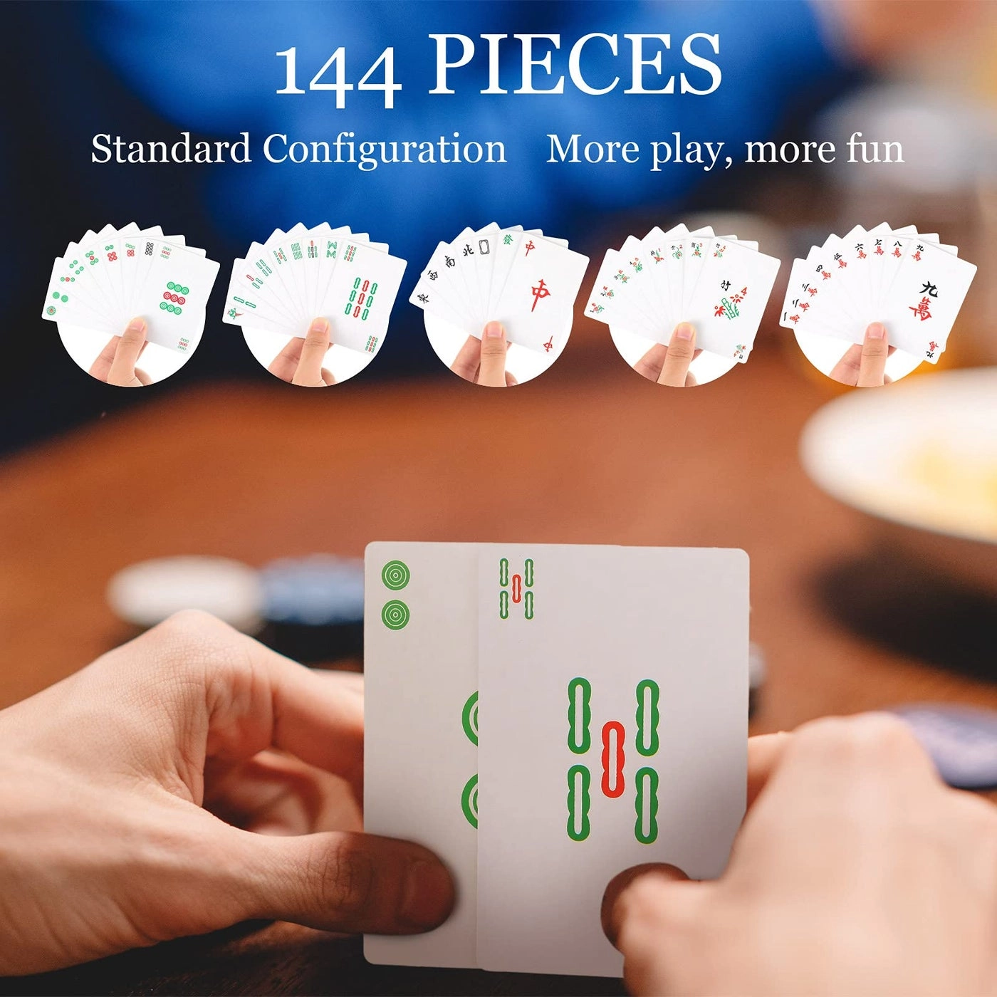 Mahjong Playing Cards - Chinese Large Print 4 Dices