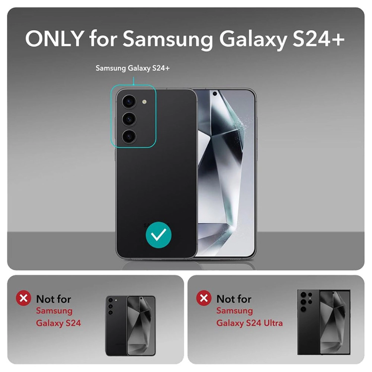 Metal Kickstand Clear Case for Samsung Galaxy S24 Plus