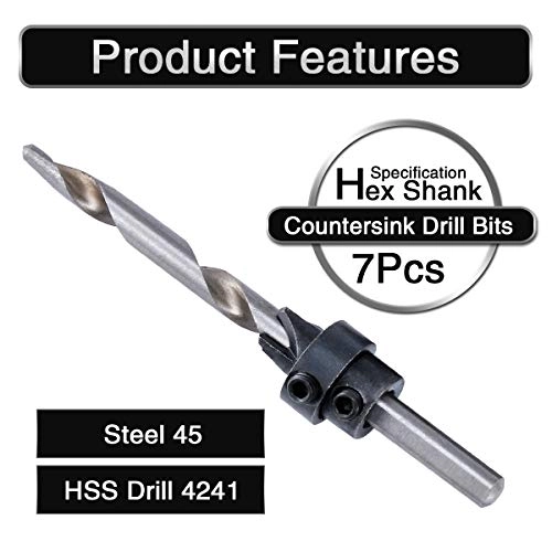 Countersink Drill Bit Set - 4241 high speed steel 7 Pieces