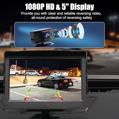 Reversing Camera - Night Vision Wireless + 5 Inch Monitor - 5 Inches