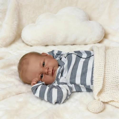 Elijah Reborn Baby Doll - 17 inch Silicone Blue Eyes Ages 3+