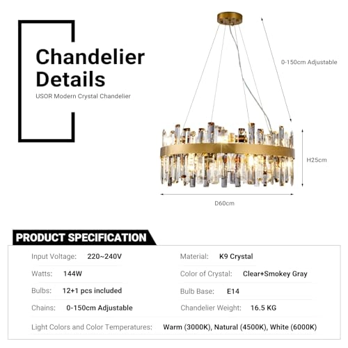 Crystal Chandelier - 150cm