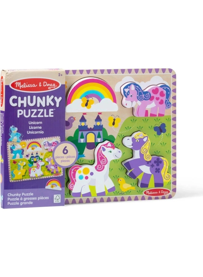 Melissa & Doug Unicorn Wooden Chunky Puzzle - 24 months+ 6 pieces