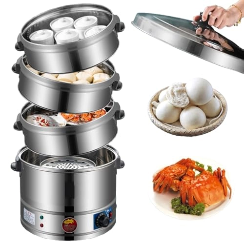 Electric Food Steamer - 3 Tier Stainless Steel 40/47/52CM