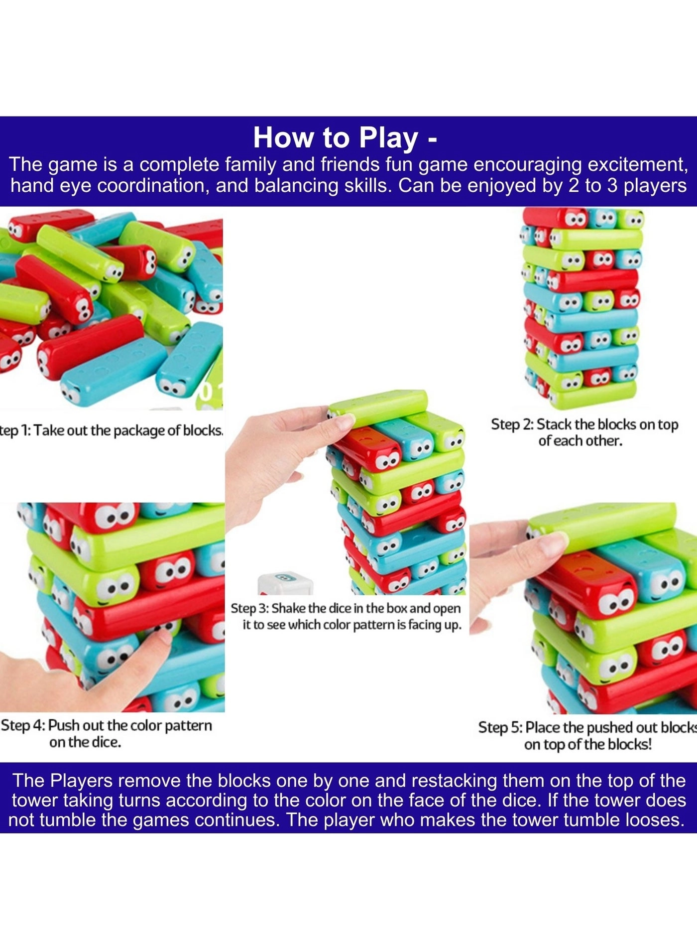 Googly Tumbling Tower - 30 pcs