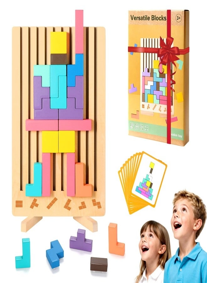 vovoyager Wooden Stacking Puzzle - Ages 3-5 6-8