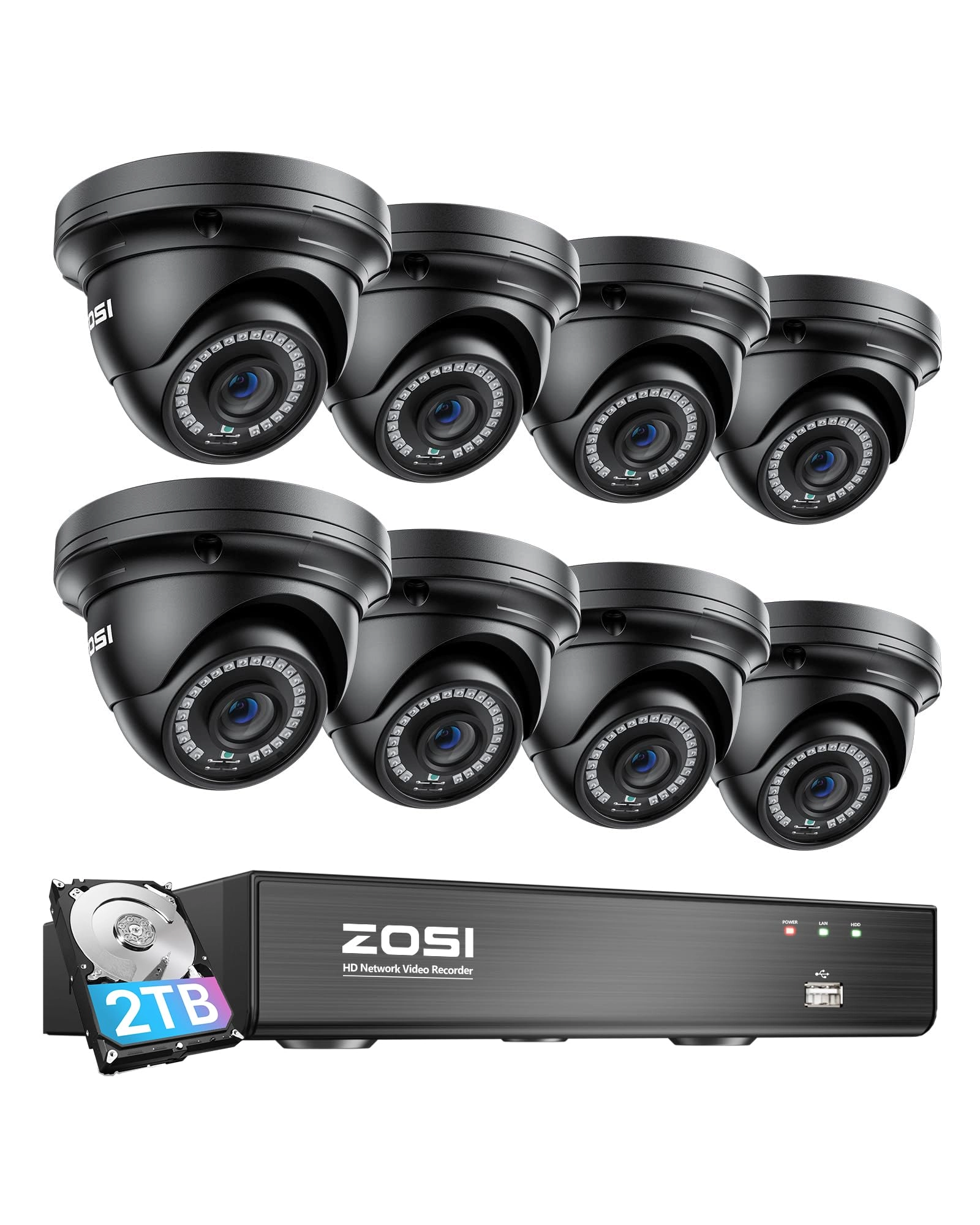 Zosi 8 Channel 5MP 3K PoE Home Security Camera System