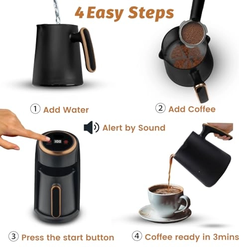 Turkish Coffee Maker - 1-4 Cups Portable