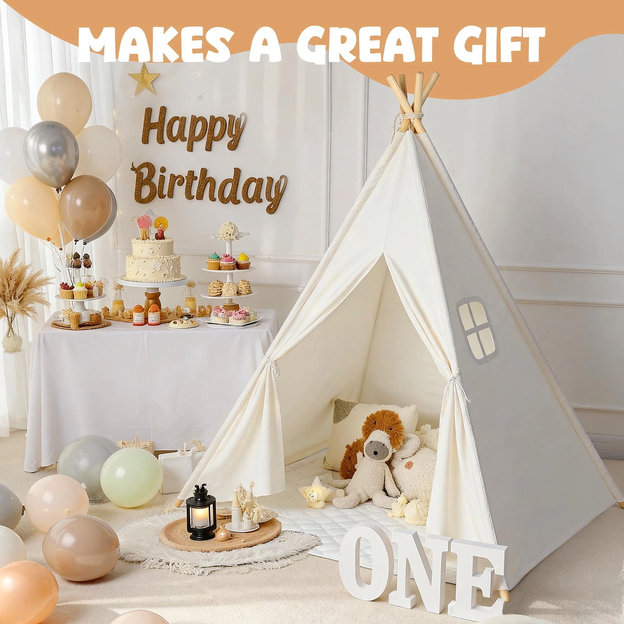 Teepee Tent - Large 47 x 47 x 61 inches
