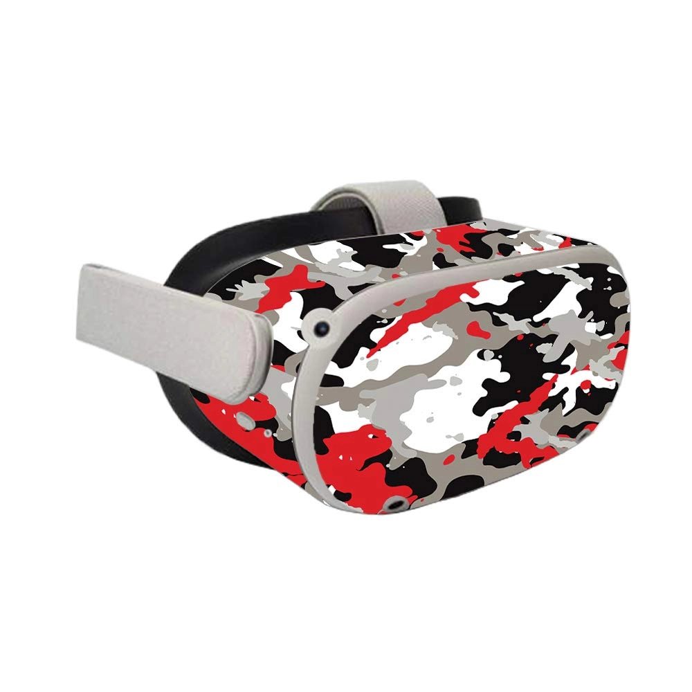 Skin Compatible with Oculus Quest 2 - Red Camo Vinyl Decal