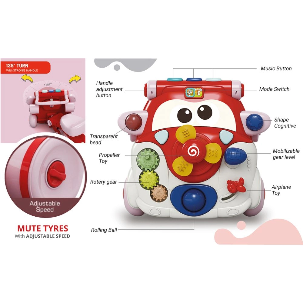 3-in-1 Baby Walker - Musical Keyboard Learning Table Mode