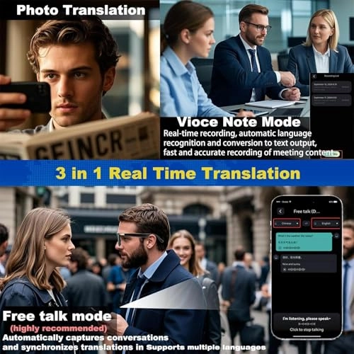 AI Smart Glasses - Bluetooth translation Color-Change Lens Music Playback
