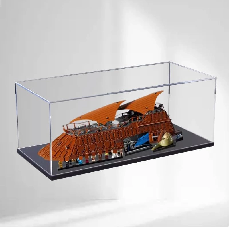 Clear Acrylic Display Case for Lego SW 75397 - 32.67x11.81x11.81in. Black Bottom+alloy Edge