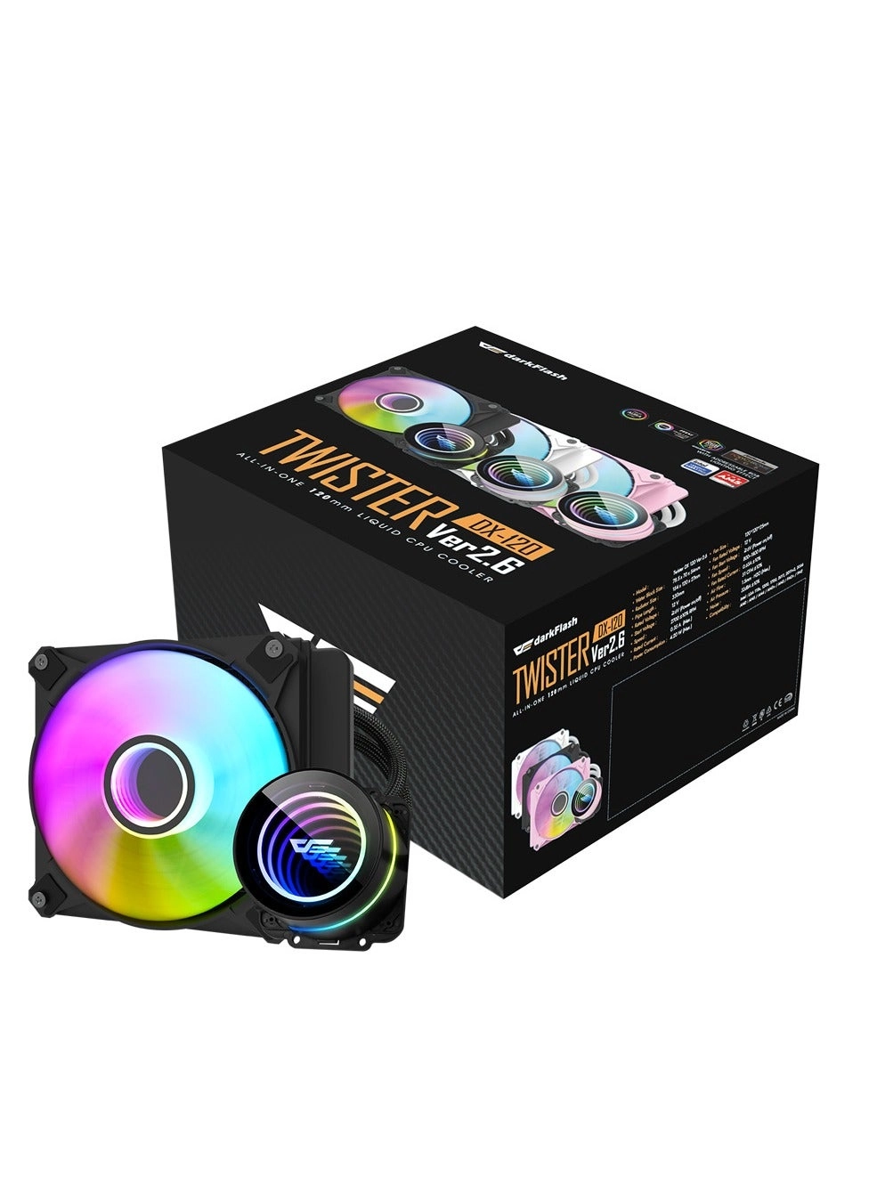 Twister DX120 V2.6 - ARGB 360 Degree Rotation 1800 RPM