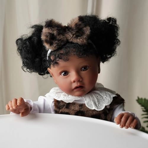 Reborn Baby Doll - 20 Inch Vinyl Cloth Body Black Ages 3+