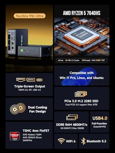 M6 Ultra - M.2 2280 PCIe SSD 512GB 32GB AMD Ryzen 5 7640HS