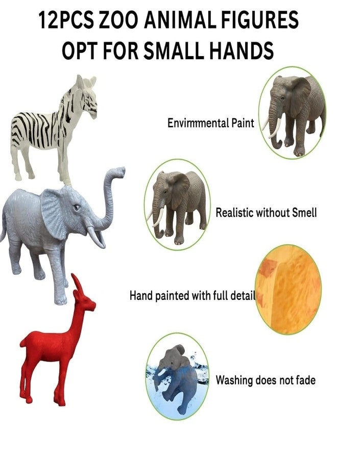 Wild Animals Toy Set - 3 years+ 12 pieces