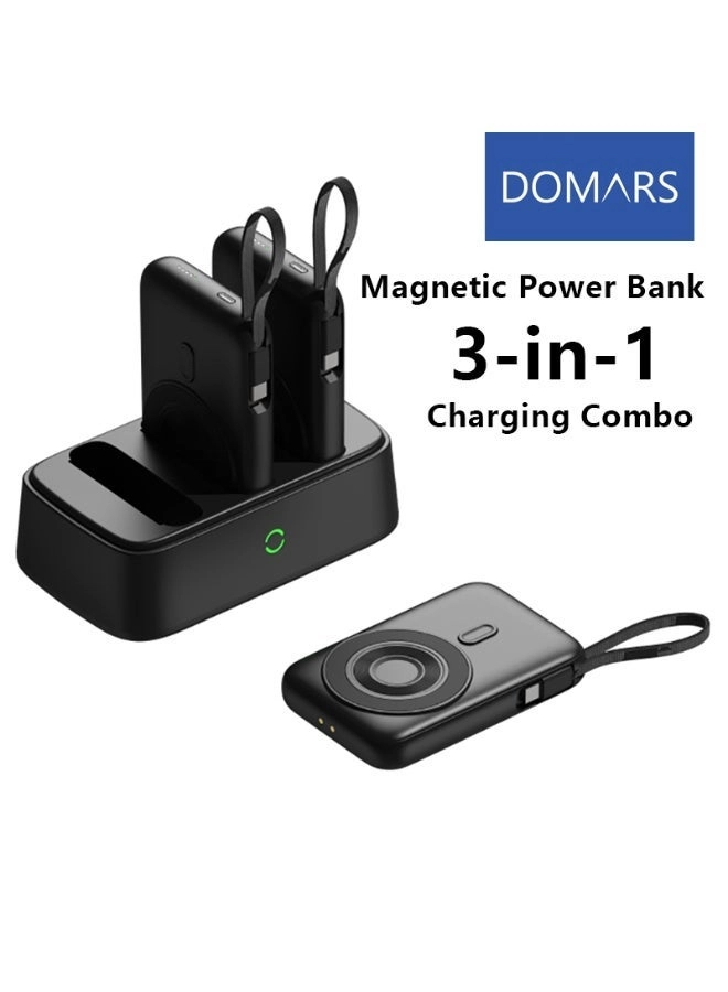 Domars Magnetic Power Bank - 3 X 10000mAh 22.5W Fast charging Wireless charging