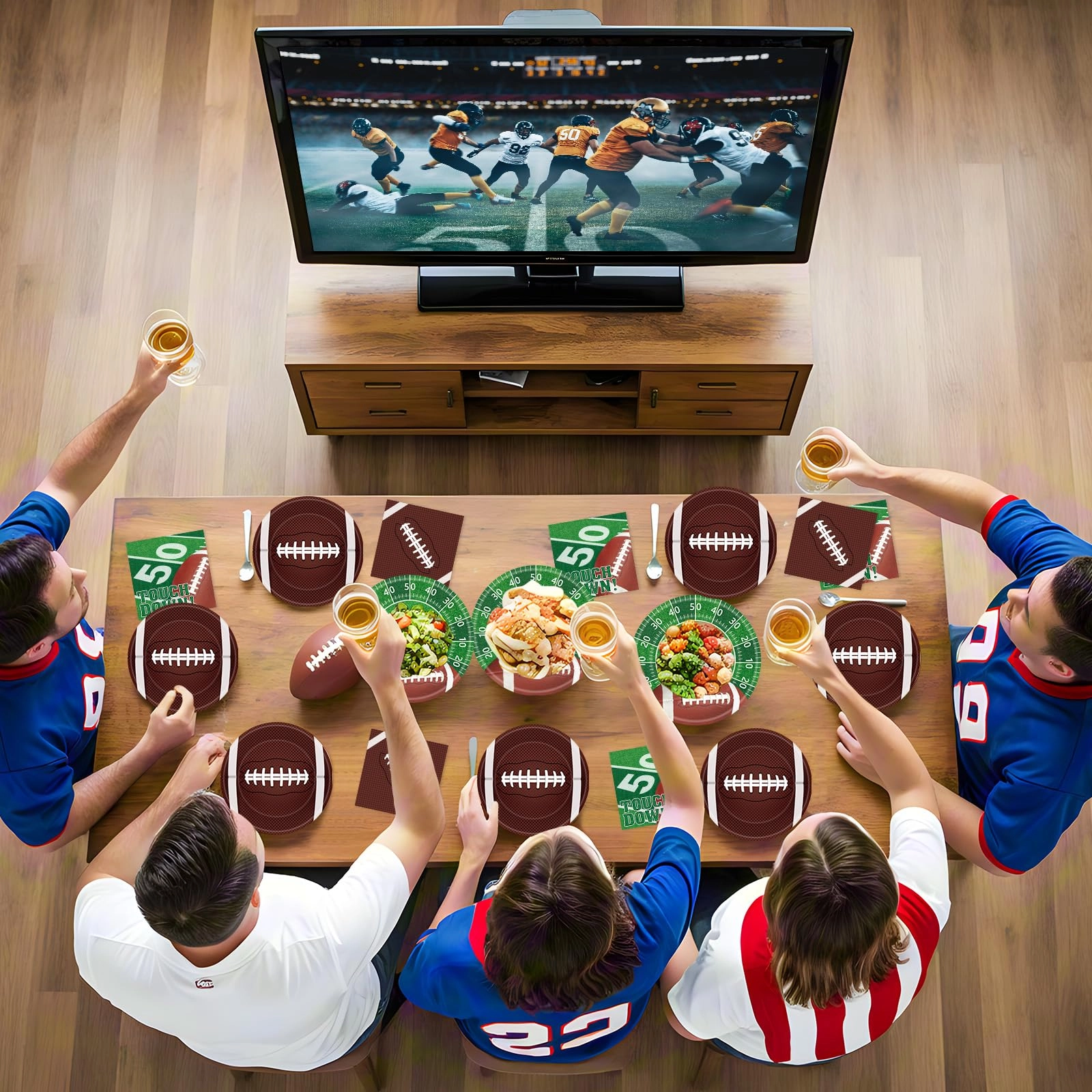 Football Party Supplies Kit - 96 Pack Football Party