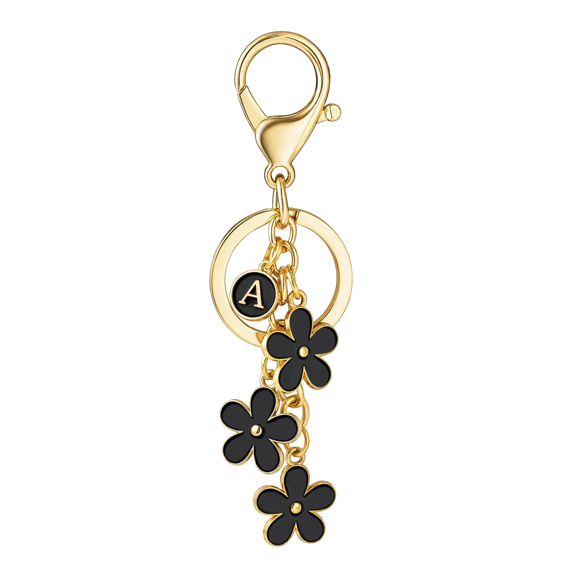 Initial Keychain - Floral