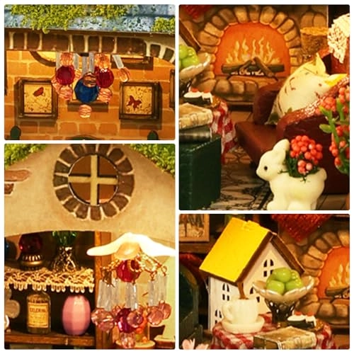 Miniature House Kit - with Light DIY Wood Plastic