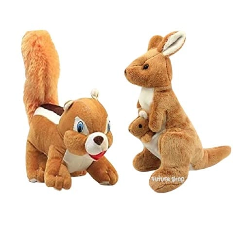 future shop Squirrel FS-Soft Toys -po2_17 28 cm Plush + Kangaroo FS-Soft Toys -po2_17 28 cm Plush
