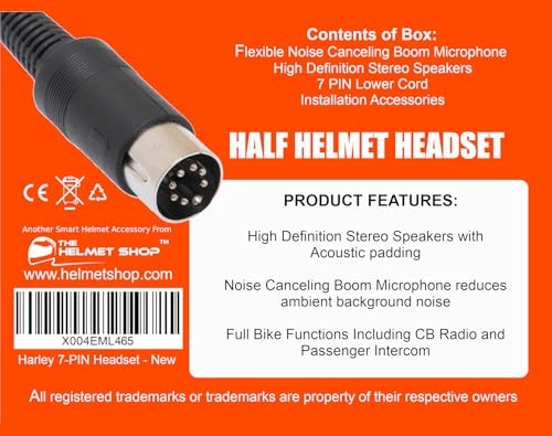 7-Pin Half Helmet Wired Headset