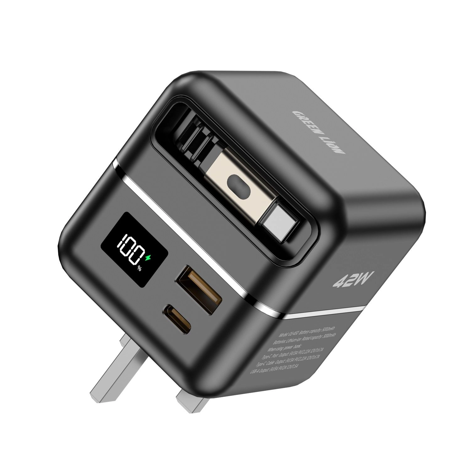 GREEN LION GaN Premium Series Charger - 5000mAh 42W
