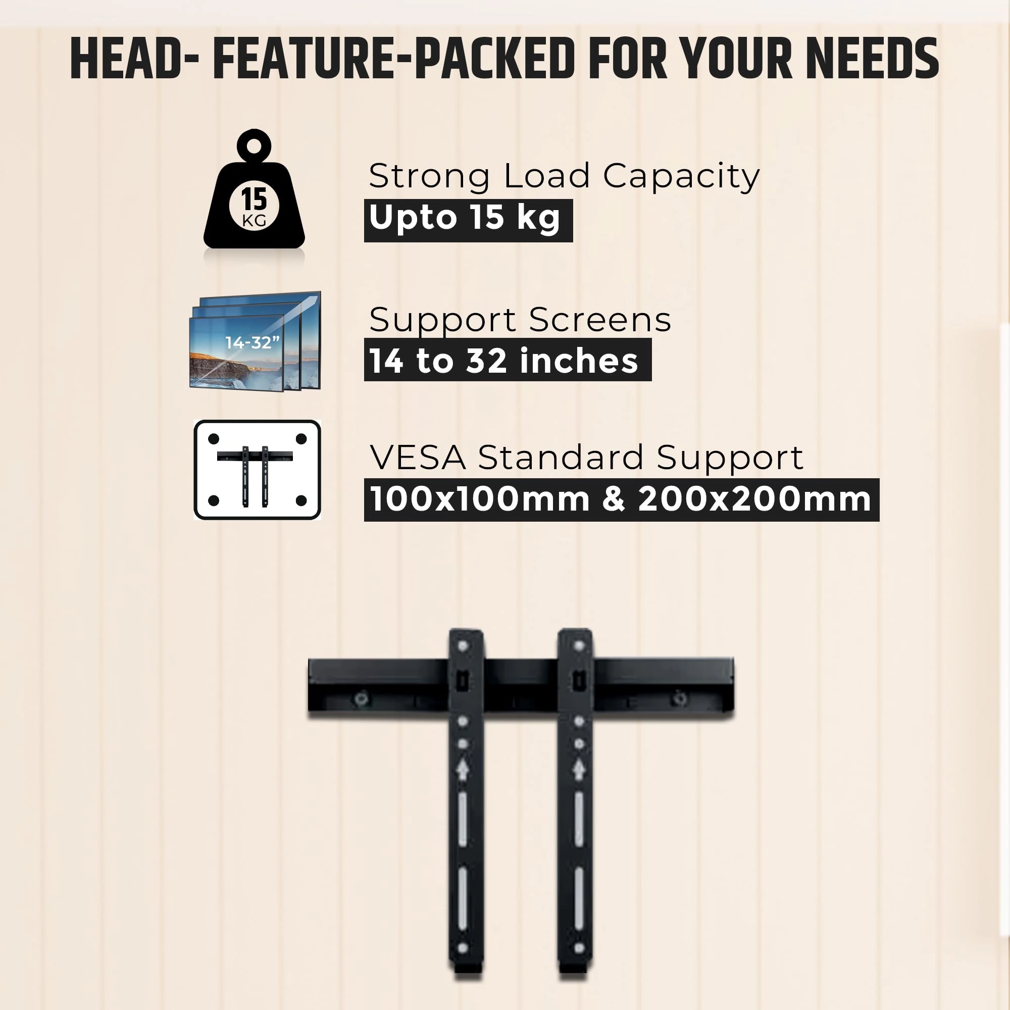 TV Wall Mount Bracket - 15 kg 14 to 32 inch