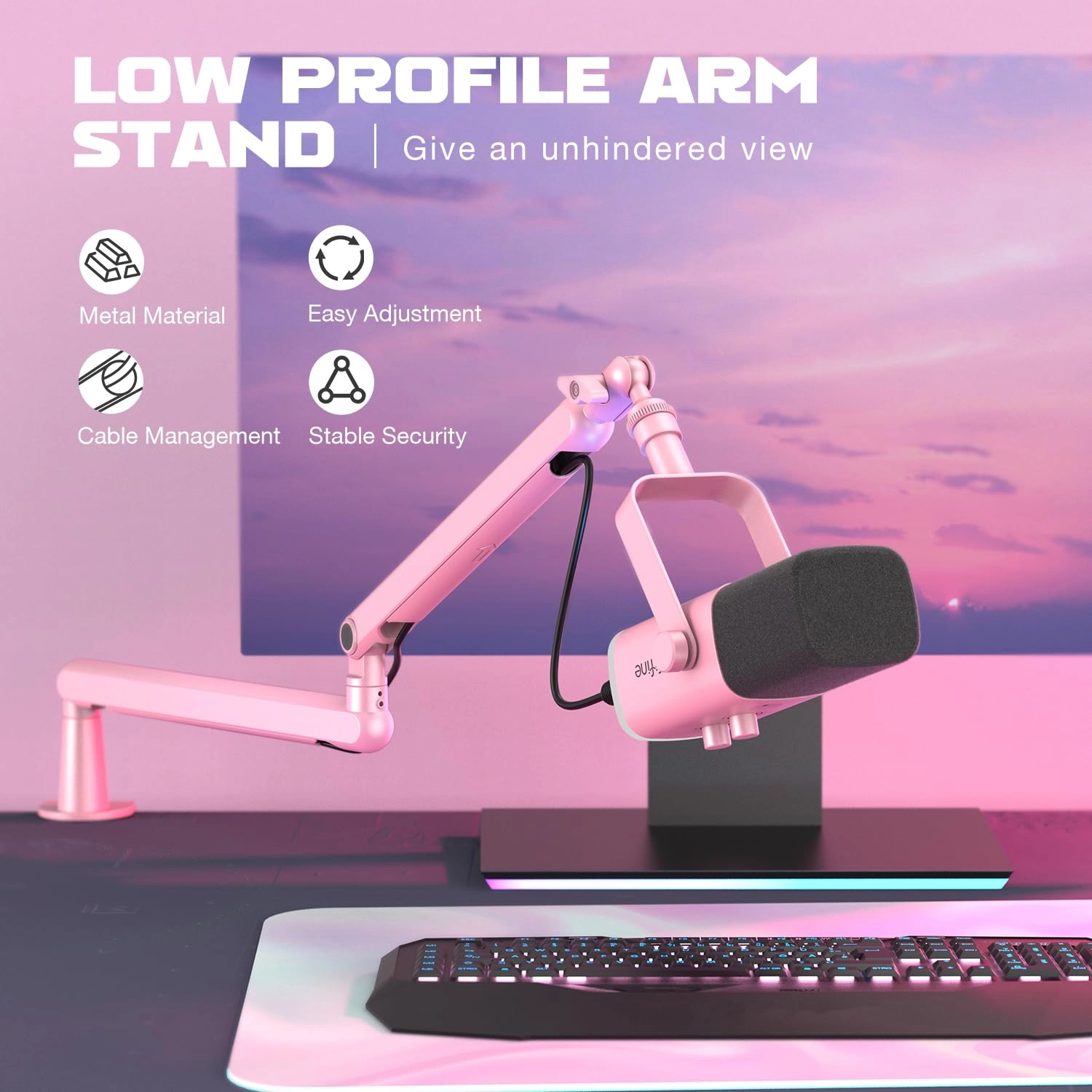 BM88 - Low Profile Adjustable Boom Arm