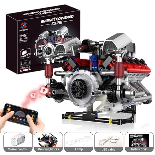 Le Mans Racing Car Engine - 700 pcs V8 Motorized APP Control for ages 6+