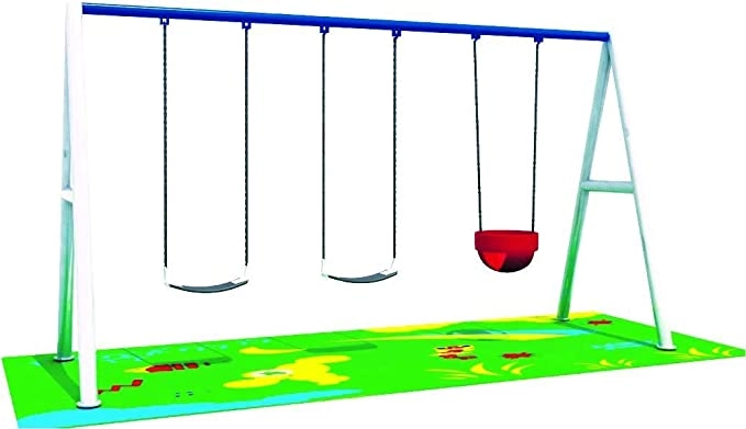 Rainbow Toys 3 In 1 Iron Stand Swing Set - 300x130x250cm