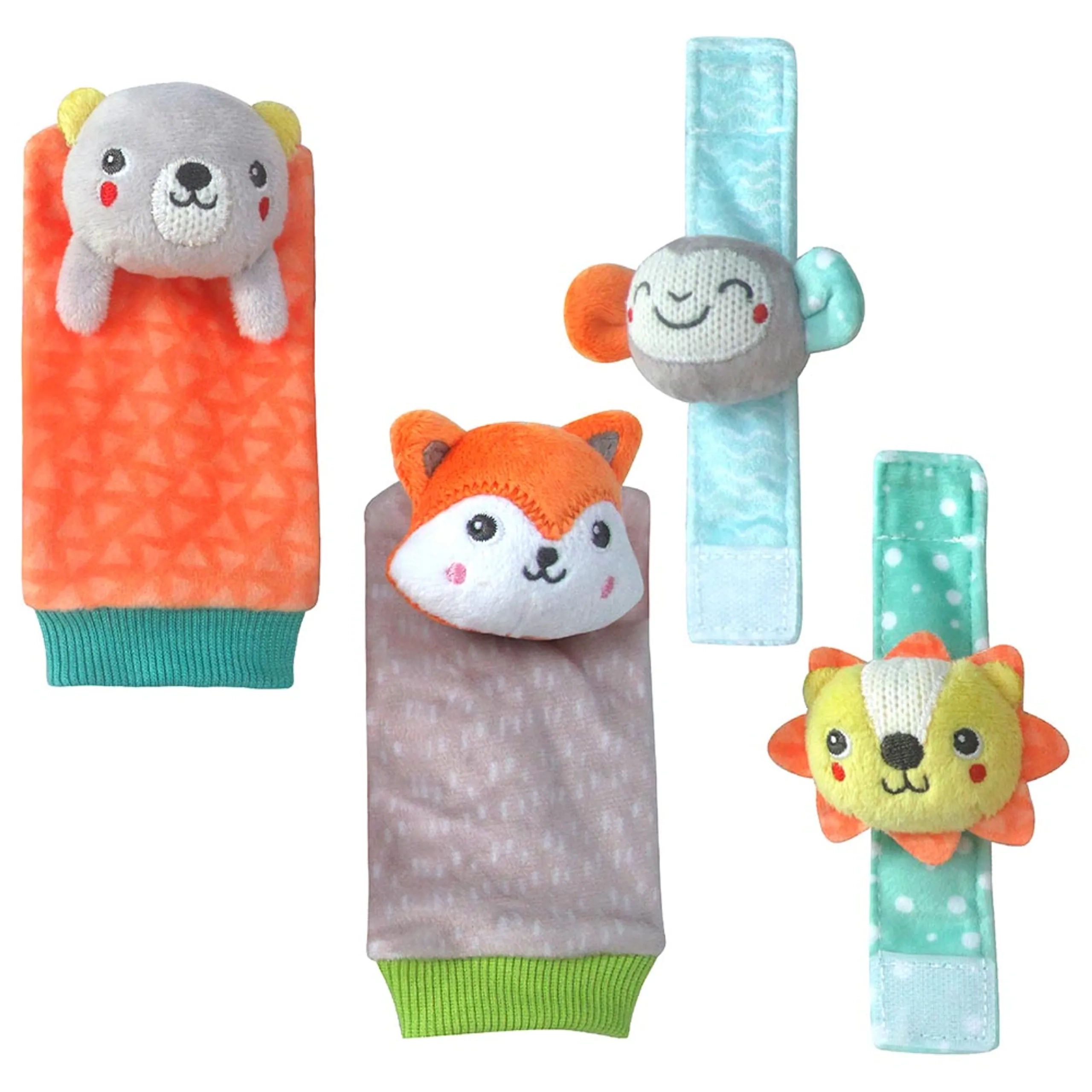Foot And Wrist Rattle - 0 months fabric 4 pieces