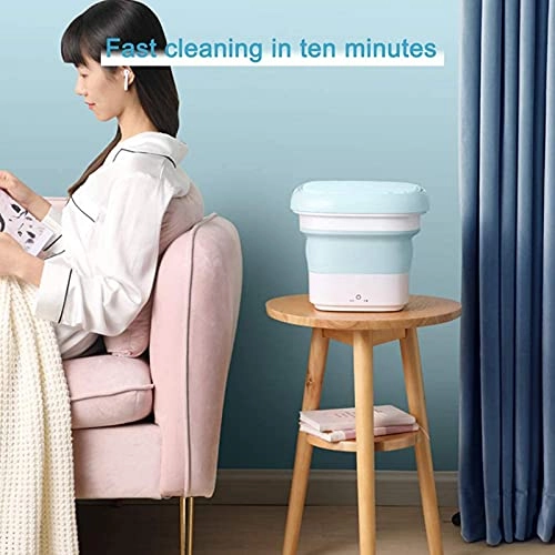 Mini Foldable Portable Washing Machine Small Automatic Washer Deep Cleaning Machine Washing Capacity 0.8 Kg, for Apartment Dormitory Travel,Green